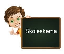 Billed hvor der står Skoleskema